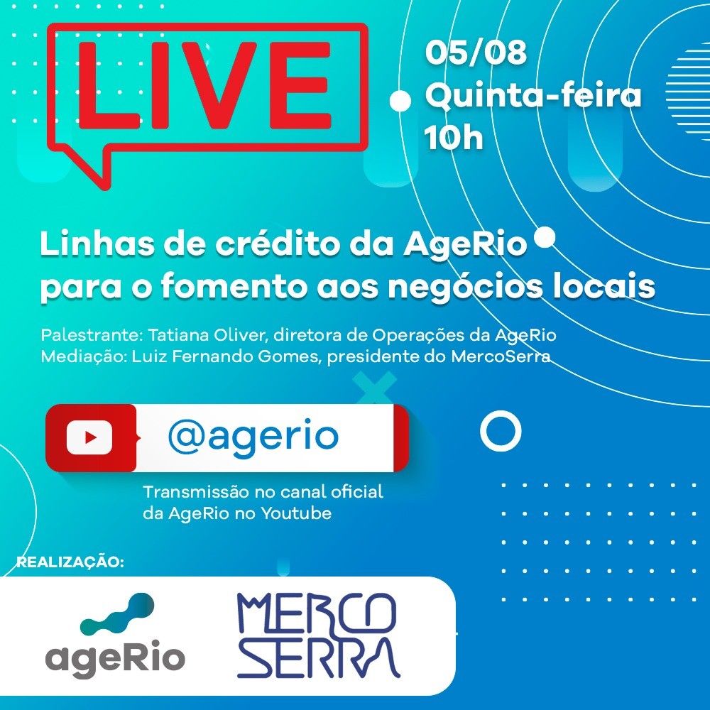Agerio e Mercoserra realizam live para falar sobre linhas de crédito