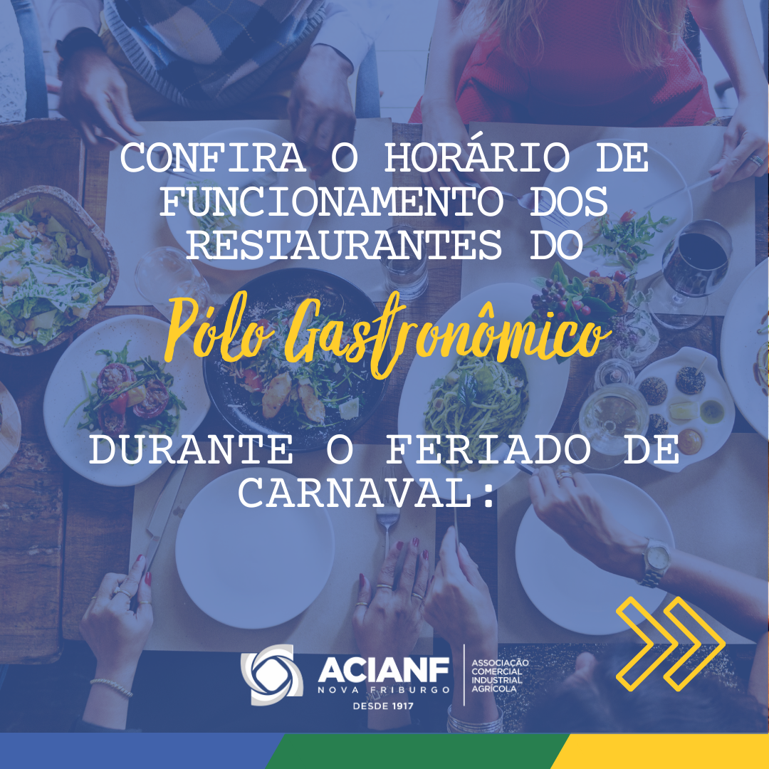 Confira o horário de funcionamento dos Restaurantes do Pólo Gastronômico de Nova Friburgo