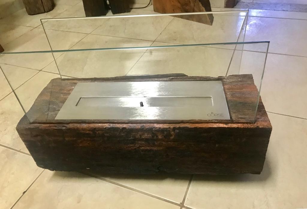 LAREIRA A ALCOOL, LAREIRA ECOLOGICA DE INOX COM DORMENTE